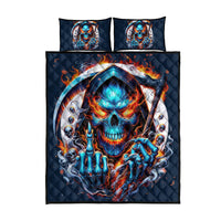 Reaper Skull Quilt Bed Set My Give A Fuck Is Broken But My Go Fuck Yourself Is Fully Functional - Wonder Print Shop