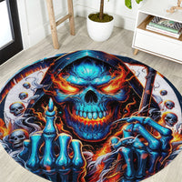 Reaper Skull Round Carpet My Give A Fuck Is Broken But My Go Fuck Yourself Is Fully Functional