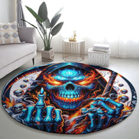 Reaper Skull Round Carpet My Give A Fuck Is Broken But My Go Fuck Yourself Is Fully Functional