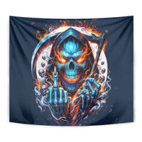 Reaper Skull Tapestry My Give A Fuck Is Broken But My Go Fuck Yourself Is Fully Functional - Wonder Print Shop