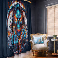 Reaper Skull Window Curtain My Give A Fuck Is Broken But My Go Fuck Yourself Is Fully Functional - Wonder Print Shop