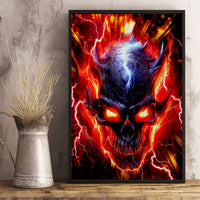 Flame Skull Canvas Wall Art I'm Never Alone My Demons Are With Me 24/7 - Wonder Print Shop