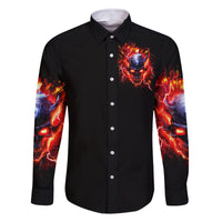 Flame Skull Family Matching Summer Maxi Dress and Hawaiian Shirt I'm Never Alone My Demons Are With Me 24/7 - Wonder Print Shop