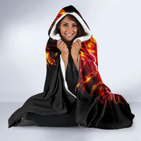 Flame Skull Hooded Blanket I'm Never Alone My Demons Are With Me 24/7