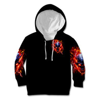 Flame Skull Kid Hoodie I'm Never Alone My Demons Are With Me 24/7 - Wonder Print Shop