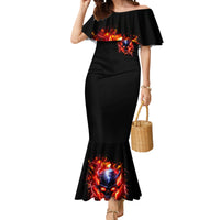 Flame Skull Mermaid Dress I'm Never Alone My Demons Are With Me 24/7 - Wonder Print Shop