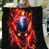 Flame Skull Quilt I'm Never Alone My Demons Are With Me 24/7 - Wonder Print Shop