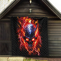 Flame Skull Quilt I'm Never Alone My Demons Are With Me 24/7 - Wonder Print Shop