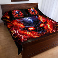 Flame Skull Quilt Bed Set I'm Never Alone My Demons Are With Me 24/7 - Wonder Print Shop