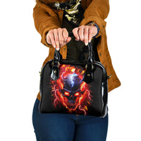 Flame Skull Shoulder Handbag I'm Never Alone My Demons Are With Me 24/7