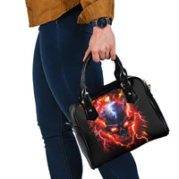 Flame Skull Shoulder Handbag I'm Never Alone My Demons Are With Me 24/7