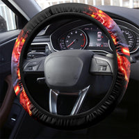 Flame Skull Steering Wheel Cover I'm Never Alone My Demons Are With Me 24/7 - Wonder Print Shop