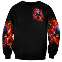 Flame Skull Sweatshirt I'm Never Alone My Demons Are With Me 24/7 - Wonder Print Shop
