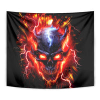 Flame Skull Tapestry I'm Never Alone My Demons Are With Me 24/7 - Wonder Print Shop