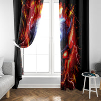 Flame Skull Window Curtain I'm Never Alone My Demons Are With Me 24/7 - Wonder Print Shop