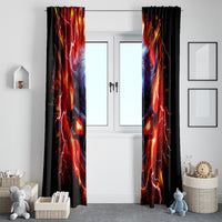 Flame Skull Window Curtain I'm Never Alone My Demons Are With Me 24/7 - Wonder Print Shop