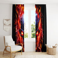 Flame Skull Window Curtain I'm Never Alone My Demons Are With Me 24/7 - Wonder Print Shop