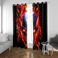 Flame Skull Window Curtain I'm Never Alone My Demons Are With Me 24/7 - Wonder Print Shop