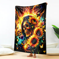Sunflower Skull Blanket She Is Sunshine Mixed With A Little Hurricane