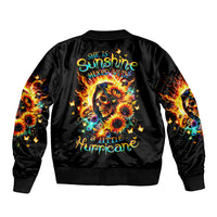 Sunflower Skull Bomber Jacket She Is Sunshine Mixed With A Little Hurricane - Wonder Print Shop