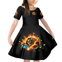 Sunflower Skull Family Matching Mermaid Dress and Hawaiian Shirt She Is Sunshine Mixed With A Little Hurricane - Wonder Print Shop