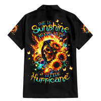 Sunflower Skull Family Matching Mermaid Dress and Hawaiian Shirt She Is Sunshine Mixed With A Little Hurricane - Wonder Print Shop