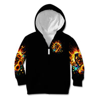 Sunflower Skull Kid Hoodie She Is Sunshine Mixed With A Little Hurricane - Wonder Print Shop