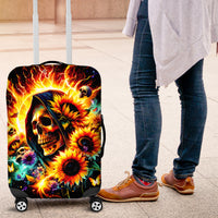 Sunflower Skull Luggage Cover She Is Sunshine Mixed With A Little Hurricane - Wonder Print Shop
