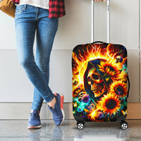 Sunflower Skull Luggage Cover She Is Sunshine Mixed With A Little Hurricane - Wonder Print Shop