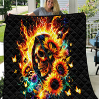 Sunflower Skull Quilt She Is Sunshine Mixed With A Little Hurricane - Wonder Print Shop
