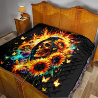 Sunflower Skull Quilt She Is Sunshine Mixed With A Little Hurricane - Wonder Print Shop