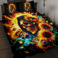 Sunflower Skull Quilt Bed Set She Is Sunshine Mixed With A Little Hurricane - Wonder Print Shop