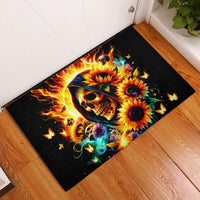 Sunflower Skull Rubber Doormat She Is Sunshine Mixed With A Little Hurricane - Wonder Print Shop