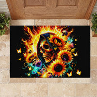 Sunflower Skull Rubber Doormat She Is Sunshine Mixed With A Little Hurricane - Wonder Print Shop
