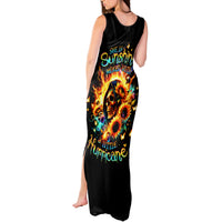 Sunflower Skull Tank Maxi Dress She Is Sunshine Mixed With A Little Hurricane - Wonder Print Shop