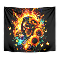 Sunflower Skull Tapestry She Is Sunshine Mixed With A Little Hurricane - Wonder Print Shop