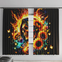 Sunflower Skull Window Curtain She Is Sunshine Mixed With A Little Hurricane - Wonder Print Shop