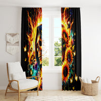 Sunflower Skull Window Curtain She Is Sunshine Mixed With A Little Hurricane - Wonder Print Shop