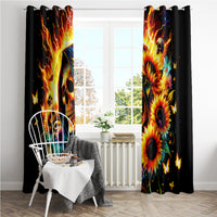 Sunflower Skull Window Curtain She Is Sunshine Mixed With A Little Hurricane - Wonder Print Shop