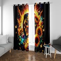 Sunflower Skull Window Curtain She Is Sunshine Mixed With A Little Hurricane - Wonder Print Shop
