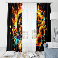 Sunflower Skull Window Curtain She Is Sunshine Mixed With A Little Hurricane - Wonder Print Shop