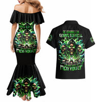 Witch Skull Couples Matching Mermaid Dress and Hawaiian Shirt Of Course I'm Going To Hell I'm Just Here To Pick You Up - Wonder Print Shop