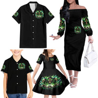 Witch Skull Family Matching Off Shoulder Long Sleeve Dress and Hawaiian Shirt Of Course I'm Going To Hell I'm Just Here To Pick You Up - Wonder Print Shop