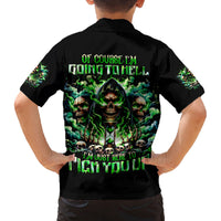 Witch Skull Family Matching Off Shoulder Maxi Dress and Hawaiian Shirt Of Course I'm Going To Hell I'm Just Here To Pick You Up - Wonder Print Shop