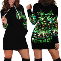 Witch Skull Hoodie Dress Of Course I'm Going To Hell I'm Just Here To Pick You Up - Wonder Print Shop
