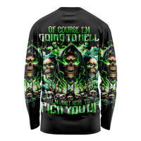 Witch Skull Long Sleeve Shirt Of Course I'm Going To Hell I'm Just Here To Pick You Up - Wonder Print Shop