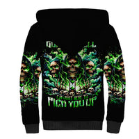 Witch Skull Sherpa Hoodie Of Course I'm Going To Hell I'm Just Here To Pick You Up - Wonder Print Shop