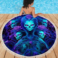 Rose Skull Beach Blanket Four Out Of The Five Voices In My Head Think You An Idiot - Wonder Print Shop