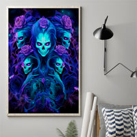 Rose Skull Canvas Wall Art Four Out Of The Five Voices In My Head Think You An Idiot - Wonder Print Shop
