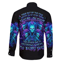 Rose Skull Family Matching Long Sleeve Bodycon Dress and Hawaiian Shirt Four Out Of The Five Voices In My Head Think You An Idiot - Wonder Print Shop